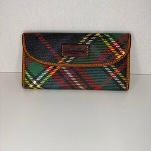 Dooney & Bourke Vintage Plaid Wallet - Green, Red, Yellow